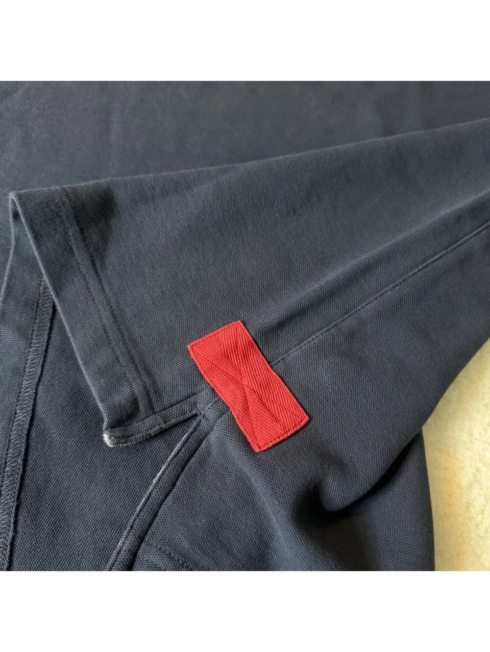 Orvis Men’s Polo Shirt Navy Blue American Flag Pocket 100% Cotton XXL